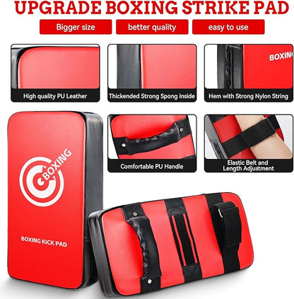 Punching Mitts Kick Pack Set, Boxing Pads Curved Focus Punching Mitts Kickboxing Striking Target