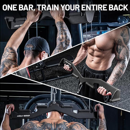 LAT Pull Down Bar with 6 Ergonomic Handles, Neutral Grip LAT Pulldown Attachments for Whole Back