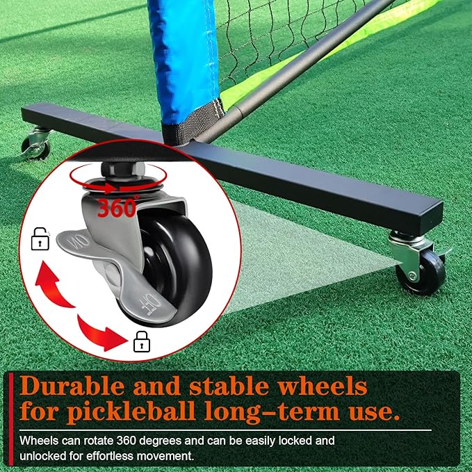 Hoverphenix Pickleball Net for Driveway, 22FT Regulation Size Pickleball Net with Paddles Set of 4