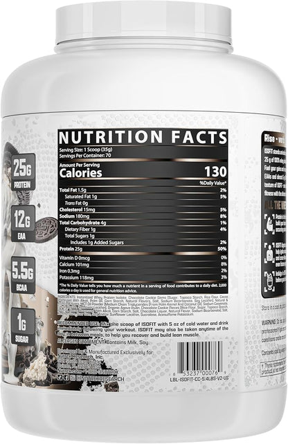 Nutrex Research IsoFit Whey Protein Powder Instantized 100% Whey Protein Isolate (70 Servings