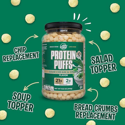 Twin Peaks Protein Puffs - (Sour Cream & Onion), Keto Friendly, Low Carb Snack (300g, 21g Protein