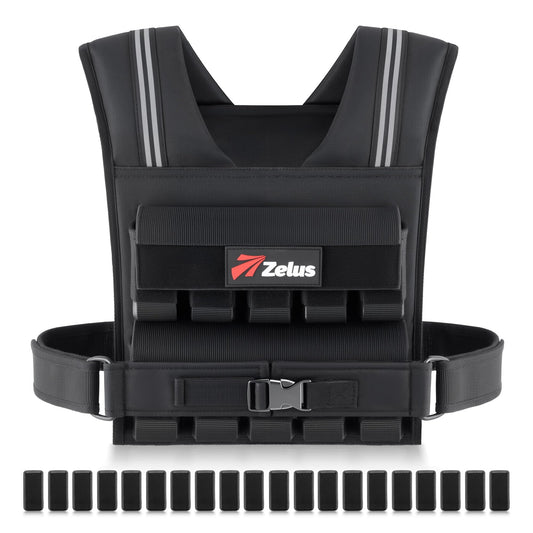 ZELUS Weighted Vest Men, 45lb Adjustable Weight Vest,Removable Iron Weights