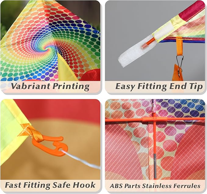 ORGCLDKT-Rainbow Cruiser Delta Kite, Kites for Kids Ages 8-12,4-8,Boys,Girls,Kites for