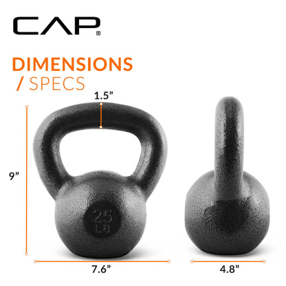 CAP Barbell Cast Iron Kettlebell 80 LB Set | 10 | 15 | 25 & 30 LB