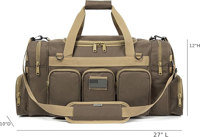 Tactical Range Duffel Heavy Duty Military Molle Gear Travel Sports Gym Bag Lockable Zippers with US
