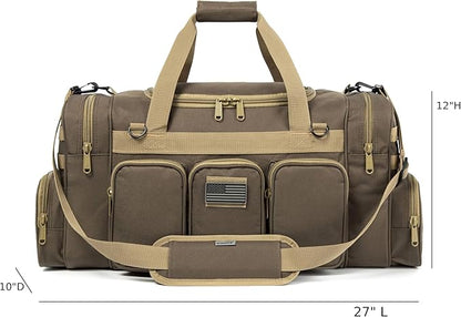 Tactical Range Duffel Heavy Duty Military Molle Gear Travel Sports Gym Bag Lockable Zippers with US