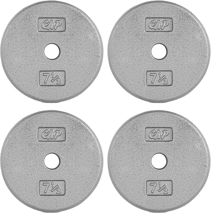 CAP Barbell Standard 1-Inch Cast Iron Weight Plates - Singles & Sets | 1.25-50 lbs | Multiple