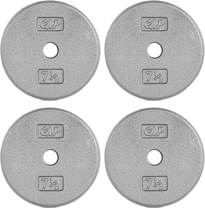 CAP Barbell Standard 1-Inch Cast Iron Weight Plates - Singles & Sets | 1.25-50 lbs | Multiple