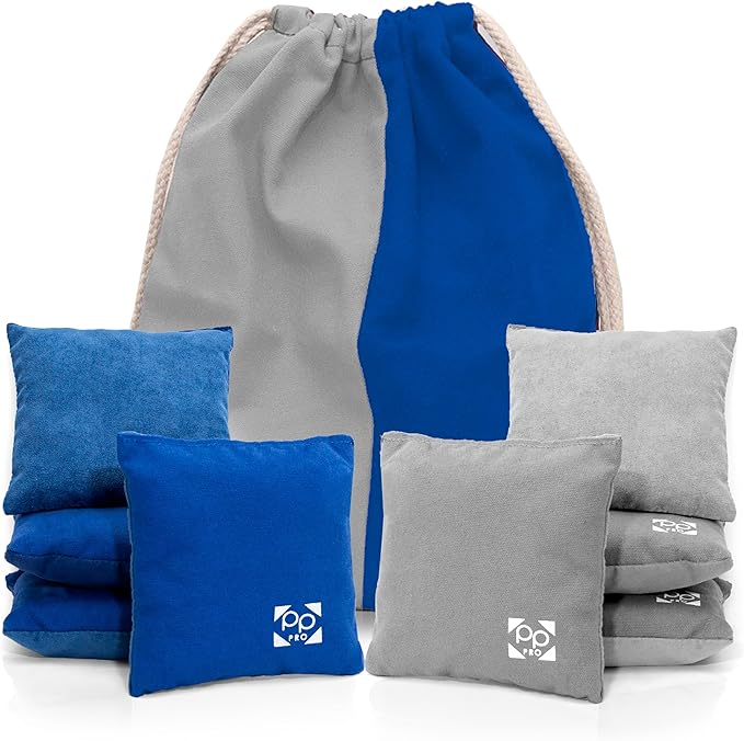 Professional Cornhole Bags - Set of 8 Regulation All Weather Double Sided - Sticky Side/Slick Side