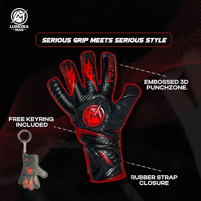 Goalkeeper Gloves-Professional Negative Cut Goalie Gloves with Contact Max Grip, 4mm Foam Padding &