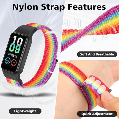 YCHDDER Solo Loop Nylon Bands Compatible with Amazfit Band 7 Straps,Soft Breathable Comfortable