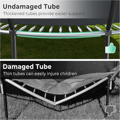 12 14 15 16FT Trampoline Outdoor with Basketball Hoop, Trampoline with Lights for Kids and Adults