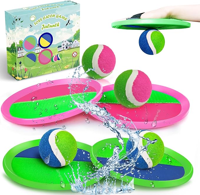 Jalunth Ball Catch Set Game Paddle - Beach Toys Back Yard Pool Outdoor Games Backyard Camping Throw
