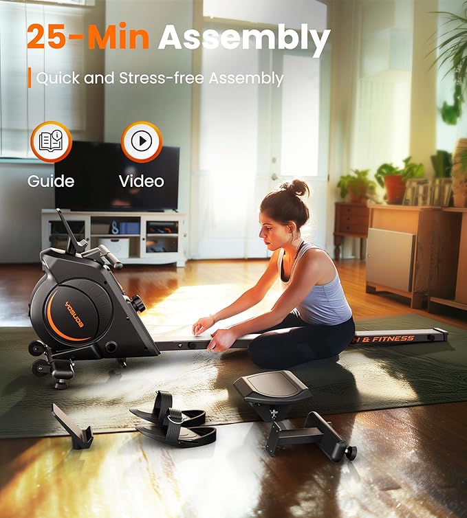 YOSUDA Magnetic/Water Rowing Machine for Home - Rower Machine Use with Bluetooth, App Supported