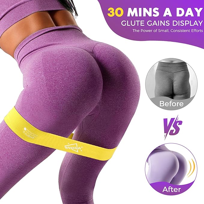 WSAKOUE Fabric Resistance Bands for Working Out – 5 Booty Bands for Women & Men, Exercise Workout
