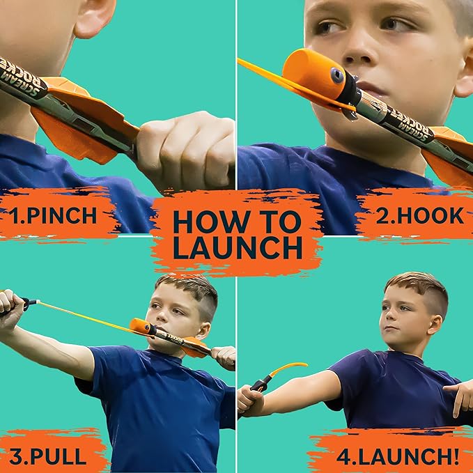 Toy Rocket Launcher for Kids: Outdoor Toys Slingshot Rocket Launchers - Best Gifts for Boys & Girls