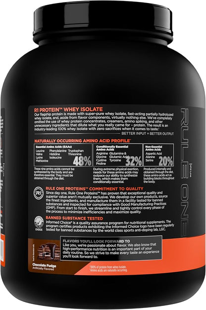 Rule 1 R1 Protein Whey Isolate - with 25g Protein & 6g BCAA Exclusively from Isolated & Hydrolyzed