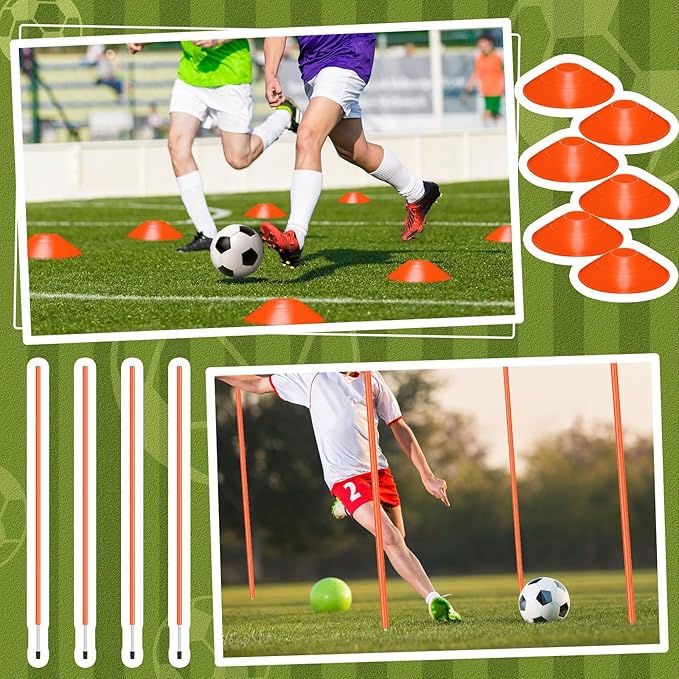Agility Training Equipment Soccer Speed Training Includes 4 Adjustable Soccer Agility Poles 4
