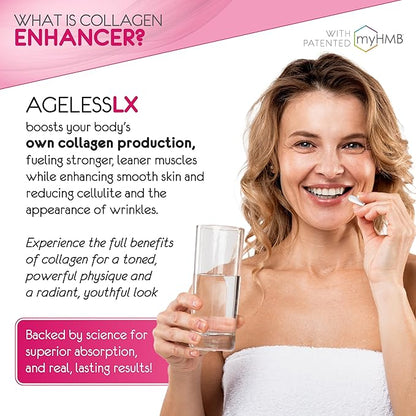 HMB Supplements for Women - Collagen Enhancer Capsules - Anti-Aging for 40 + Lean Muscle Builder