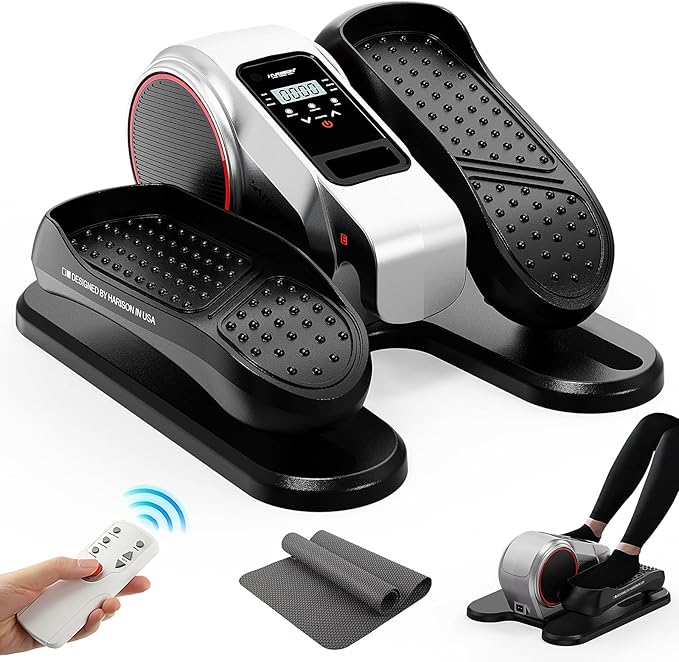 HARISON Under Desk Elliptical Machine for Seniors, Mini Elliptical with 12-Level Magnetic