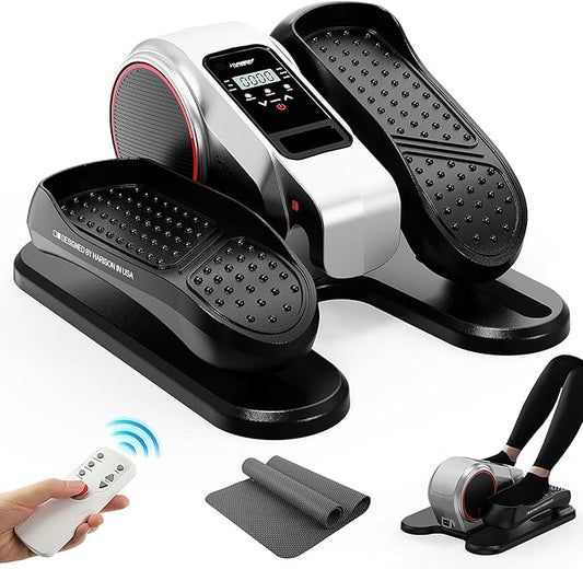 HARISON Under Desk Elliptical Machine for Seniors, Mini Elliptical with 12-Level Magnetic