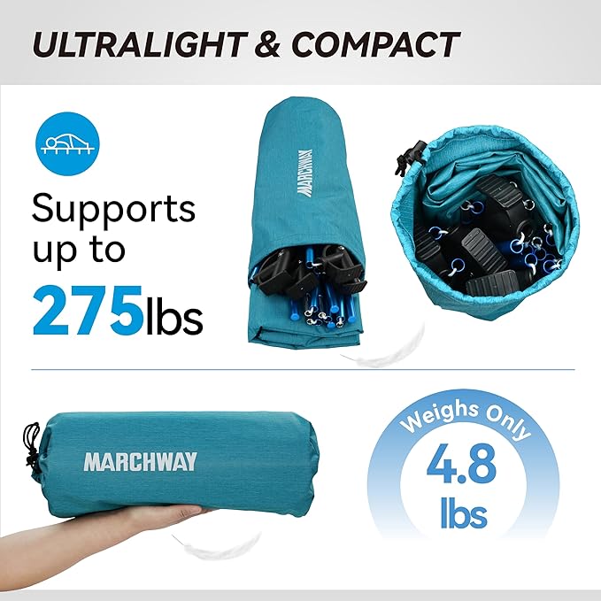 MARCHWAY Ultralight Folding Tent Camping Cot Bed, Portable Compact for Outdoor Travel, Base Camp