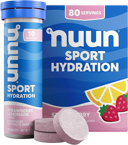 Nuun Sport Electrolyte Tablets with Magnesium, Calcium, Potassium, Chloride & Sodium, Gluten Free &