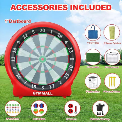 Giant Dart Board Inflatable with Pump, Outdoor and Indoor Soccer Sport Kick Dartboard for Kids and