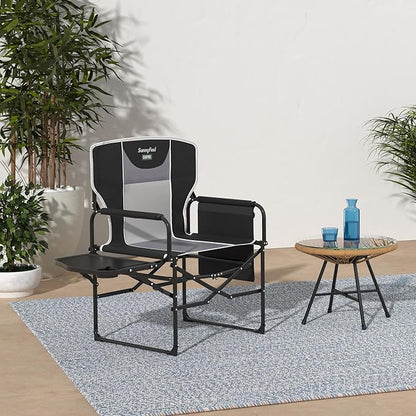 SUNNYFEEL Oversized Camping Directors Chair 2 Pack, Portable Folding Lawn Chairs for Adults Heavy