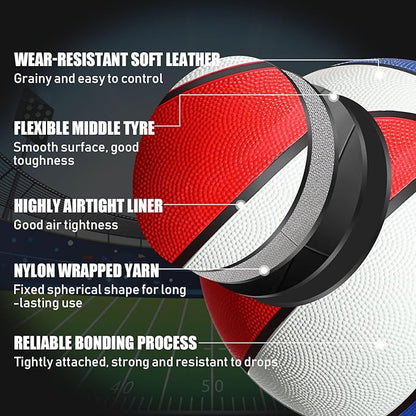 8 Pcs Sports Balls Set Include Basketball Football Soccer Volleyball with 2 Sport Equipment Bags 2