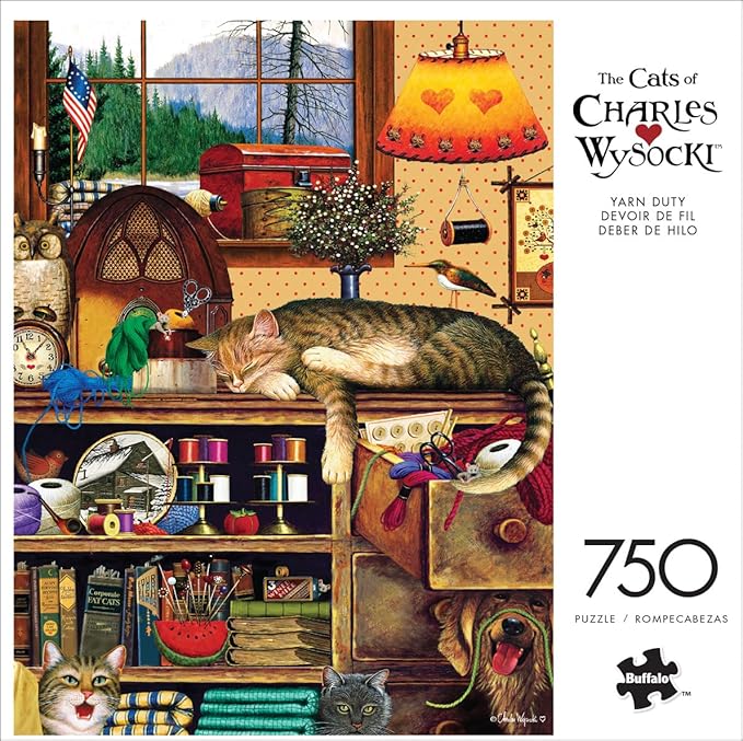 Buffalo Games - Charles Wysocki - Yarn Duty - 750 Piece Jigsaw Puzzle for Adults -Challenging
