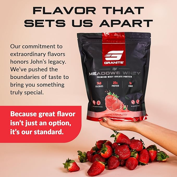 Granite Supplements The Meadows Whey Protein Isolate Protein Powder for Lean Muscle with 150
