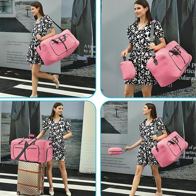Felipe Varela Duffle Bag with Shoes Compartment and Adjustable Strap,Foldable Travel Duffel Bags