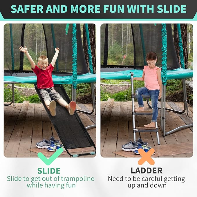 TANOSHII® Universal Trampoline Slide Ladder with Handles, Strong Tear Resistant Fabric, Easy to