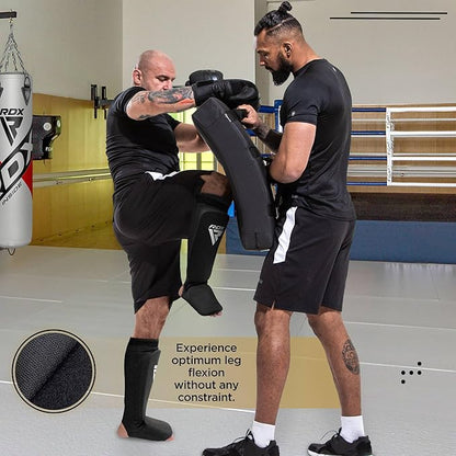 RDX Shin Guards Kickboxing Muay Thai, SATRA Approved, MMA Leg Instep Protection Pads, Sparring