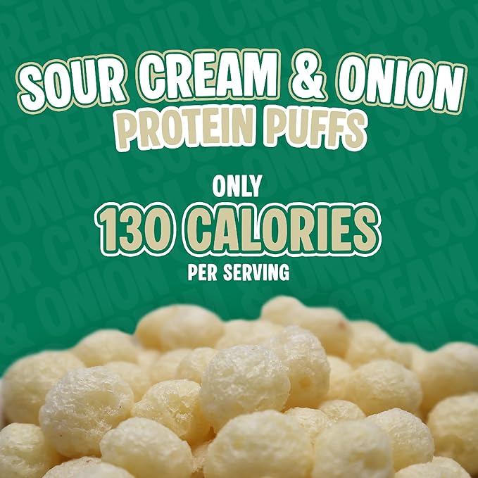 Twin Peaks Protein Puffs - (Sour Cream & Onion), Keto Friendly, Low Carb Snack (300g, 21g Protein