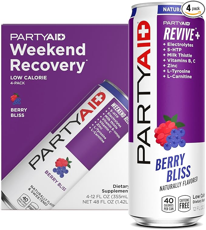 PARTYAID Rehab Blend, Feel Good Tonight and Tomorrow, Contains 5-HTP, B-Complex, Milk Thistle
