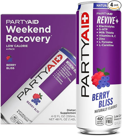 PARTYAID Rehab Blend, Feel Good Tonight and Tomorrow, Contains 5-HTP, B-Complex, Milk Thistle