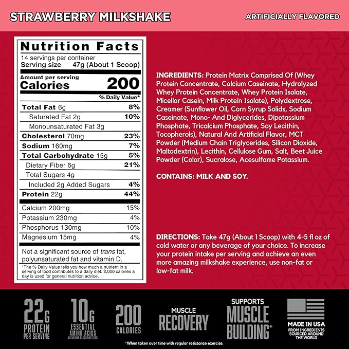 BSN SYNTHA-6 Premium Protein Powder with 6g of Fiber, Whey Protein, Micellar Casein, Milk Protein