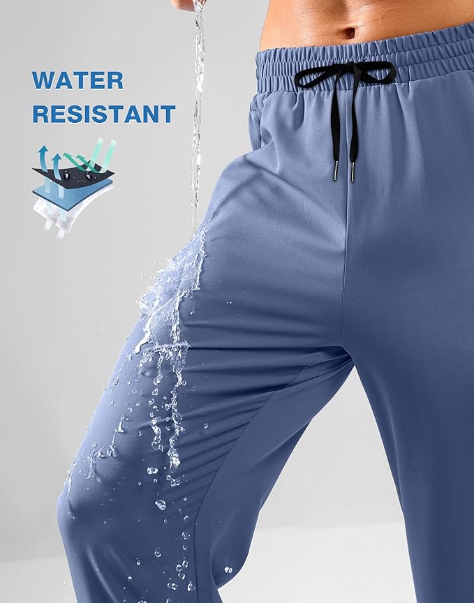 Pudolla Men's Lightweight Hiking Pants Quick-Dry Outdoor Sweatpants with Zipper Pockets for Casual