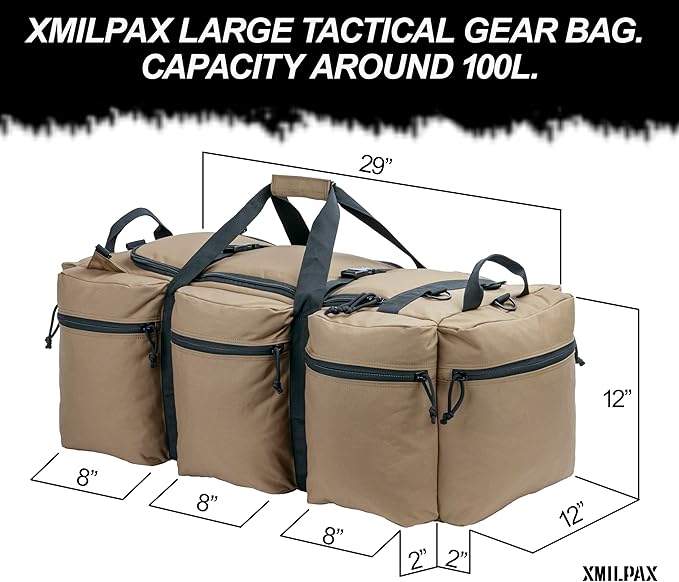 100L Large Military Duffle Bag Deployment Duffel Bag Sports Equipment Travel Luggage Bag with