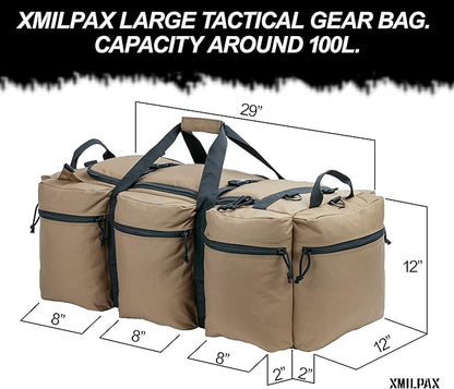 100L Large Military Duffle Bag Deployment Duffel Bag Sports Equipment Travel Luggage Bag with