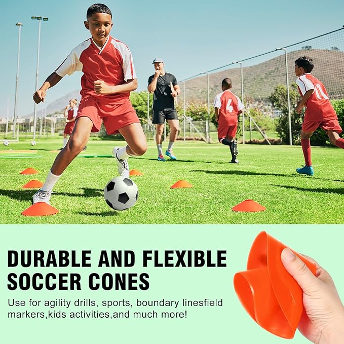 Agility Hurdles Training Equipment - Speed Hurdles and Soccer Cones with Carrying Bag for Soccer