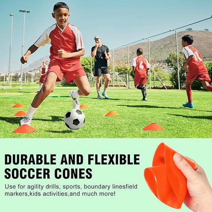 Agility Hurdles Training Equipment - Speed Hurdles and Soccer Cones with Carrying Bag for Soccer
