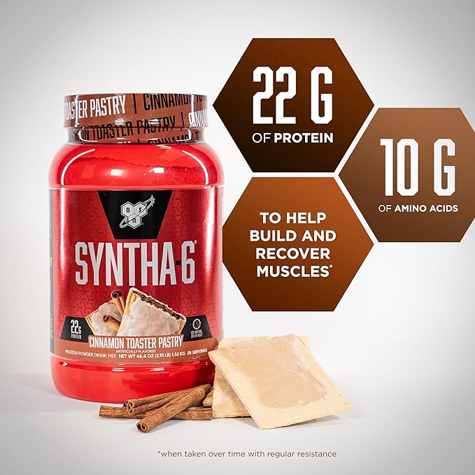 BSN SYNTHA-6 Premium Protein Powder with 6g of Fiber, Whey Protein, Micellar Casein, Milk Protein