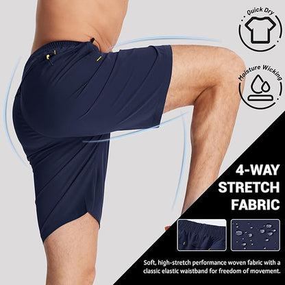 TACVASEN Men's Running Athletic Shorts 9" Quick Dry Workout Gym Shorts Lightweight Summer Shorts 3
