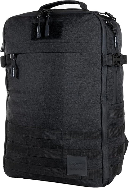 SERIOUS STEEL FITNESS Gym Bag, Rip-Resistant Fabric, Heavy Duty (Black, Backpack (Pro-Mini (26L)