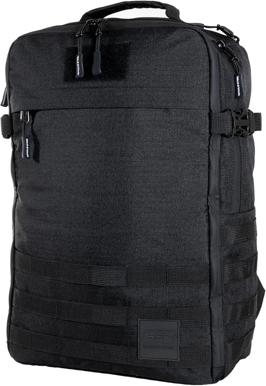 SERIOUS STEEL FITNESS Gym Bag, Rip-Resistant Fabric, Heavy Duty (Black, Backpack (Pro-Mini (26L)