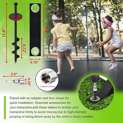 Eurmax USA Ground Anchors Screw in Trampoline Anchors High Wind Tent Stakes Heavy Duty Ground
