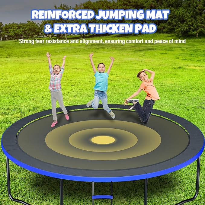 Trampoline 8FT 10FT 12FT 14FT 16FT, Outdoor Trampolines for Kids and Adults, Recreational